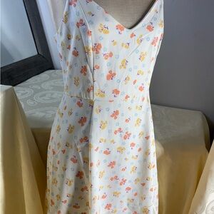 Modcloth Cream Floral Dress